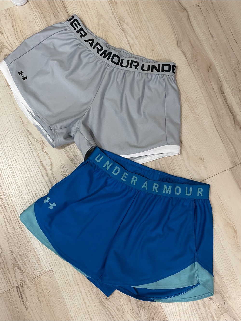 Under Armour Women’s Athletic Shorts in Blue & Gray